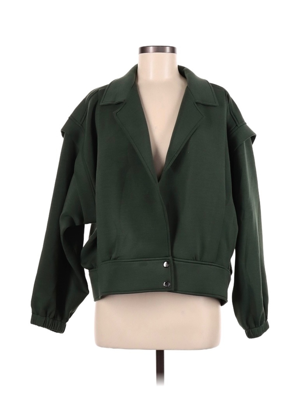 Amanda Uprichard Women’s M Rebel Jacket in Olive Green Scuba Knit Bomber